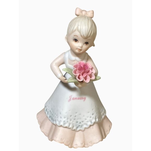 Lenox Precious Moments January Girl Figurine "Smile God Loves You" 1983 - Picture 1 of 10